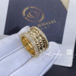 Bulgari B.zero1 Rock Four Band Ring In 18 Kt Yellow Gold With Studded Spiral And Pavé Diamonds On The Edges Ref. 357894 (3)