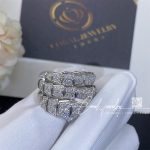 Bulgari Serpenti Viper Two Coil Ring In 18 Kt White Gold, Set With Full Pavé Diamonds Ref. 345227 (3)