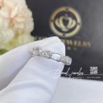 Bulgari Serpenti Viper Band Ring In 18 Kt White Gold With Mother Of Pearls And Pavé Diamonds Ref. 353225 (3)