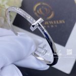 Tiffany T T1 Narrow Diamond Hinged Bangle In 18k White Gold (6)