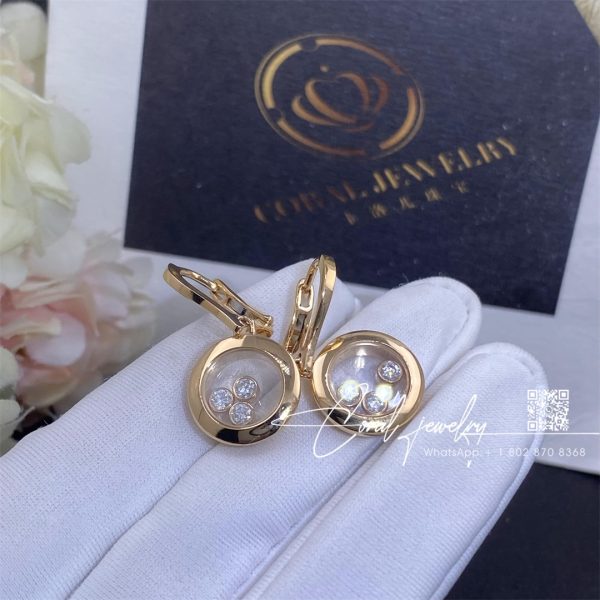 Chopard Happy Emotions Rose Gold Diamond Earrings 83a018 5301 (1)