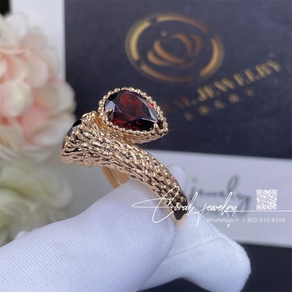 Boucheron Serpent Bohème Two Stone Ring, S Motifs Rhodolite Jrg02824 (2)