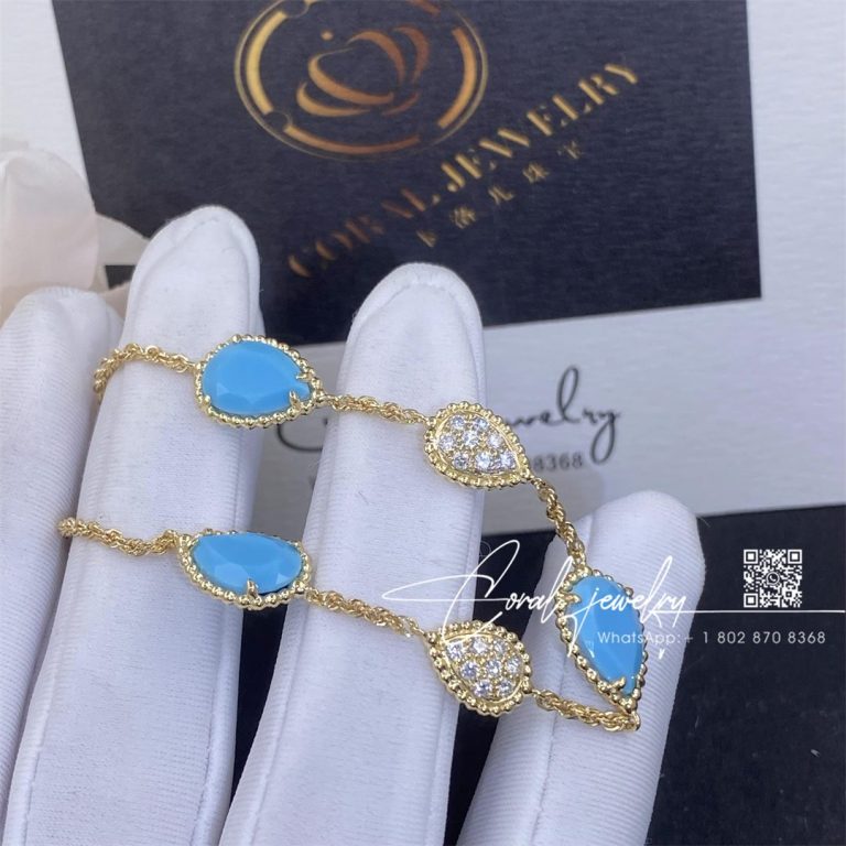 Boucheron Serpent Boheme Yellow Gold Turquoise Diamond Bracelet Jbt00782 (2)