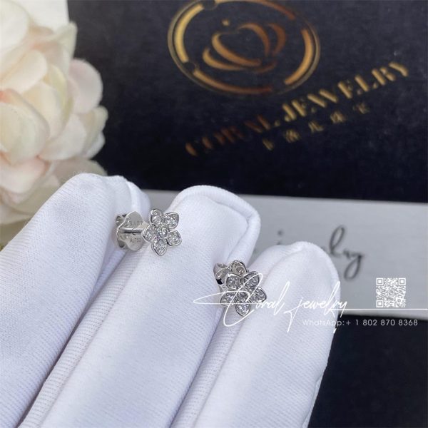 Graff Pavé Wild Flower Diamond Petite Stud Earrings Rge1816 (6)