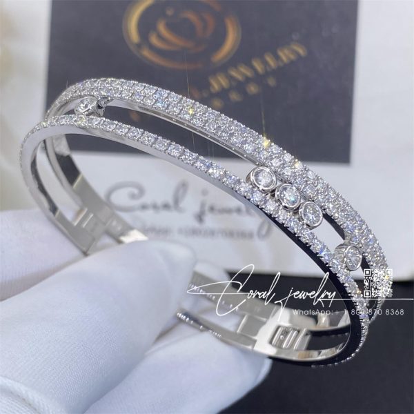 Messika Move Romane Large Pavé Bangle Whinte Gold Diamond Bracelet 06733 Wg (5)