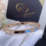 Roberto Coin 18k Rose Gold Mosaic Alternating Turqouise & Diamond Bangle (6)