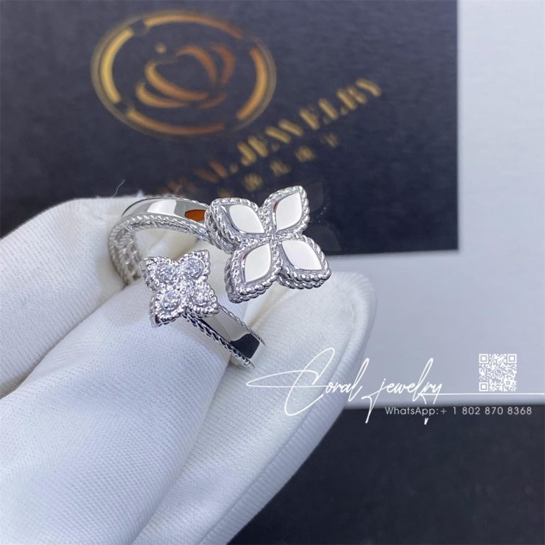 Roberto Coin Princess Flower White Gold Ring With Diamonds (2)