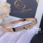 Hermès Kelly Bracelet In Rose Gold Set With Diamonds H110014b (2)