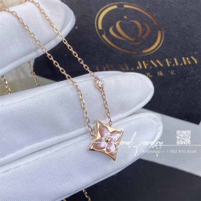 Louis Vuitton Color Blossom Bb Star Pendant, Pink Gold, Pink Mother Of Pearl And Diamond Q93612 (2)