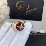 Louis Vuitton Color Blossom Ring, Yellow Gold, White Gold, Cornelian And Diamonds Q9n92a (6)