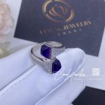 Marli Cleo Diamond Ring In White Gold Lapis Lazuli (1)