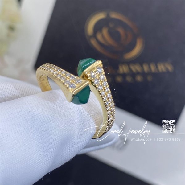 Marli Cleo Diamond Slim Ring In Yellow Gold Green Agate (2)