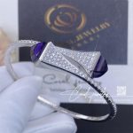 Marli Cleo Diamond Slip On Bracelet In White Gold Lapis Lazuli (5)