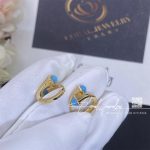 Marli Cleo Gold Huggie Earrings In Yellow Gold Turquoise (5)