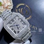 Cartier Santos 41mm Moissanite Diamond Watch 20ct (4)