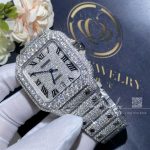 Cartier Santos 41mm Moissanite Diamond Watch 20ct (6)