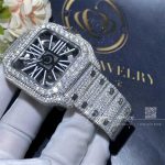 Cartier Santos Skeleton 41mm Moissanite Diamond Watch 20ct (5)