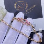 Fred Force 10 Bracelet 18k Pink Gold And Pink Sapphires Medium Model Ref 0b0090 6b1110 (3)