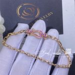 Fred Force 10 Bracelet 18k Pink Gold And Pink Sapphires Medium Model Ref 0b0090 6b1110 (4)