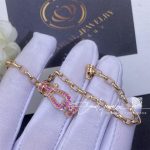 Fred Force 10 Bracelet 18k Pink Gold And Pink Sapphires Medium Model Ref 0b0090 6b1110 (5)