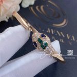 Bulgari Serpenti 18 Kt Rose Gold Bracelet Set With Blue Sapphire Eyes, Malachite Elements And Pavé Diamonds Ref. 356204 (1)