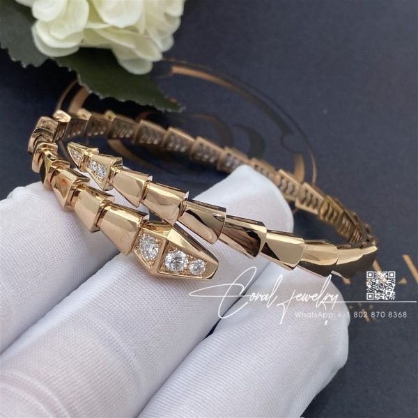 Bulgari Serpenti Viper 18 Kt Rose Gold Bracelet Set With Demi Pavé Diamonds Ref. 357822 (5)