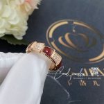 Bulgari Serpenti Viper Band Ring In 18 Kt Rose Gold With Carnelian And Pavé Diamonds Width 6 Mm Ref. 353354 (1)