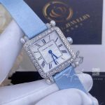 Charles Oudin Pansy Retro 24mm Medium 18 Karat White Gold, Satin, Pearl And Diamond Watch (3)