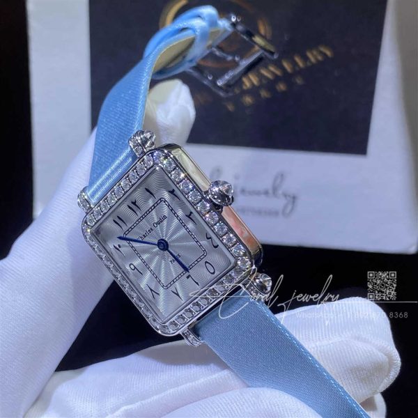 Charles Oudin Pansy Retro 24mm Watch Arabic Style Baby Blue Straps (2)