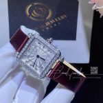 Charles Oudin Pansy Retro 24mm Watch Arabic Style Maroon Straps (2)