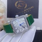 Charles Oudin Pansy Retro With Pearls Watch Medium 24mm Arabic Style Green Straps (6)