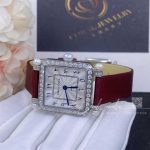 Charles Oudin Pansy Retro With Pearls Watch Medium 24mm Arabic Style Maroon Straps (5)