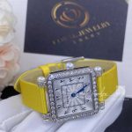 Charles Oudin Pansy Retro With Pearls Watch Medium 24mm Arabic Style Yellow Straps (5)