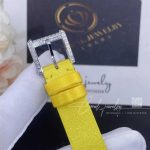 Charles Oudin Pansy Retro With Pearls Watch Medium 24mm Arabic Style Yellow Straps (8)