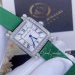 Charles Oudin Pansy Retro With Pearls Watch Medium 24mm Green Straps (1)