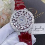 Graff Classic Butterfly Watch Diamond Set Ruby Dial, White Gold, Red Alligator Strap (7)