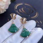 Bulgari Divas’ Dream Earrings Rose Gold Diamonds With Malachite Ref. 356454 (3)