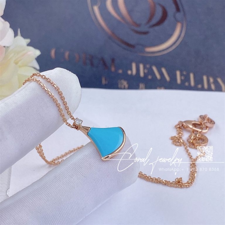 Bulgari Divas’ Dream Necklace Rose Gold Turquoise And Diamonds Ref. 350584 (1)