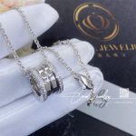 Bulgari B.zero1necklace With 18 Kt White Gold Chain And 18 Kt White Gold Round Pendant Set With Pavé Diamonds On The Edges (3)