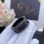 Bulgari B.zero1 Rock Four Band Ring In Black Ceramic With Studded Spiral And Pavé Diamonds On The Edges Ref. 358677 (6)