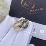 Bulgari Bvlgari Openwork Rose Gold Ring Set With Malachite And Diamond (2)