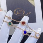 Bulgari Bvlgari 18 Kt Rose Gold Bracelet Set With Carnelian, Lapis, Malachite And Mother Of Pearl Elements (4)