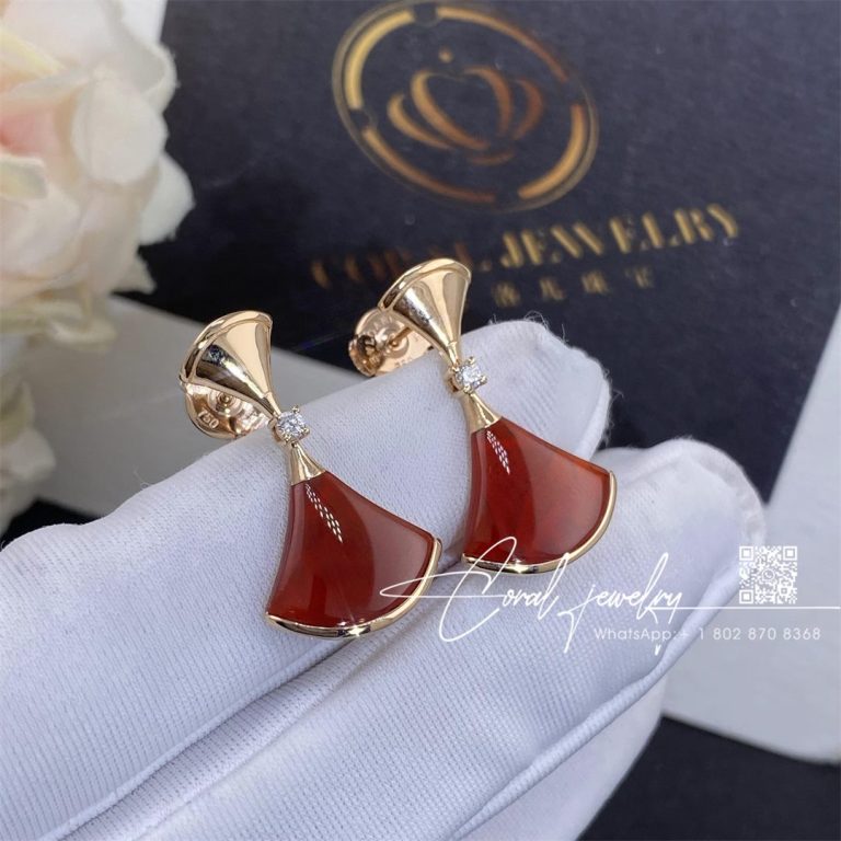 Bulgari Divas’ Dream Earrings Rose Gold Diamonds And Carnelian Ref. 356749 (5)