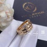 Bulgari Serpenti Viper Two Coil 18 Kt Rose Gold Ring Set With Pavé Diamonds On The Head And Tail (3)