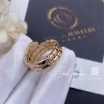 Bulgari Serpenti Viper Two Coil 18 Kt Rose Gold Ring Set With Pavé Diamonds On The Head And Tail (4)