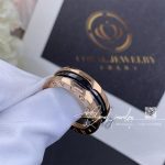 Bulgari B.zero1 Two Band Ring With Two 18 Kt Rose Gold Loops And A Black Ceramic Spiral (1)