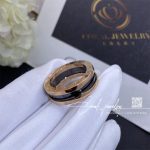 Bulgari B.zero1 Two Band Ring With Two 18 Kt Rose Gold Loops And A Black Ceramic Spiral (2)