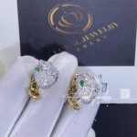 Bulgari Serpenti Platinum And 18k Yellow Gold Diamond Earrings With Emerald Eyes (5)