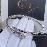 Bulgari Serpenti Viper 18 Kt White Gold Bracelet Set With Demi Pavé Diamonds Ref. 360707 (6)