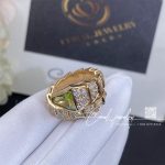 Bulgari Serpenti Viper One Coil Ring In 18 Kt Rose Gold, Set With Peridot Elements And Pavé Diamonds An856157 (4)